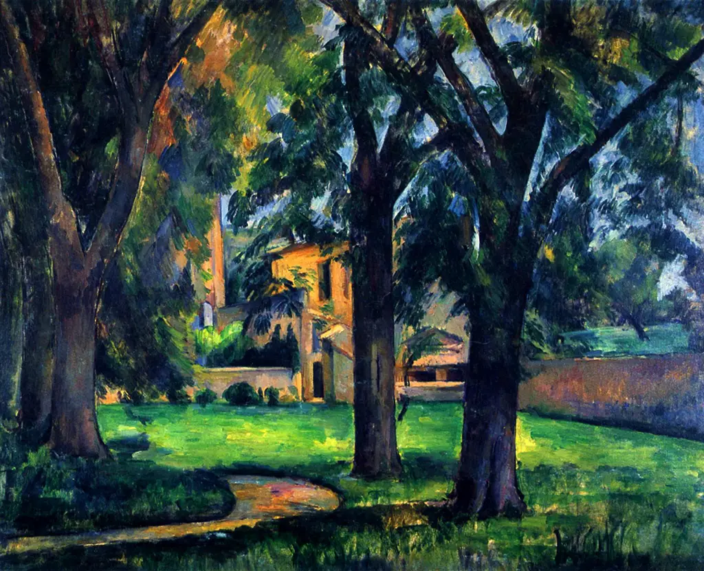 Chestnut Trees and Farm at Jas de Bouffan in Detail Paul Cezanne
